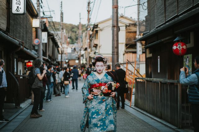 Geisha Walking down a Street